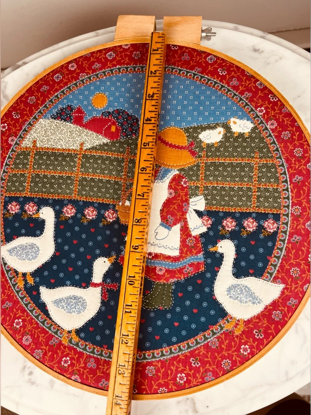 Vintage Sunbonnet Sue Embroidery Hoop Art – FarmGirlFeedingDucks–Folk Farmhouse